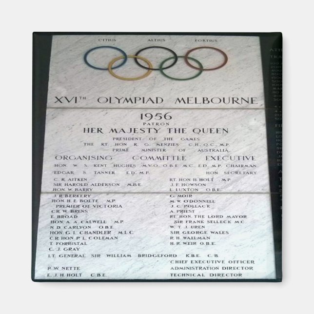 zAU080 1956 XVI Olympiad MELBOURNE, Kühlschrank Magnet (Vorne)