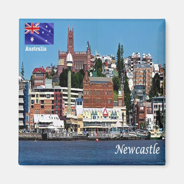 ZAU093 NEUES KASTLE, Australien, Ozeanien, Kühlsch Magnet (Vorne)