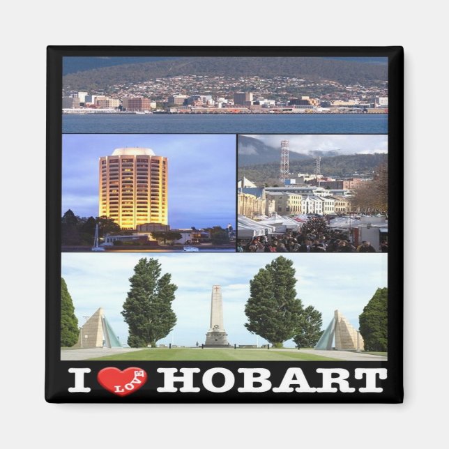 zAU097 HOBART I Love, Mosaic, Australia, Fridge Magnet (Vorne)