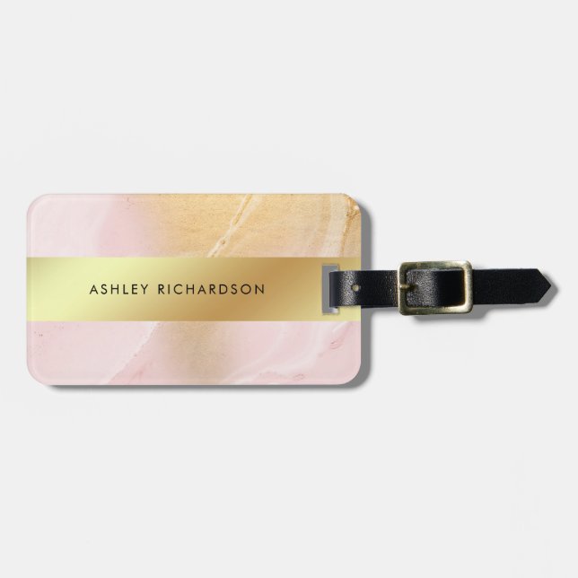 Zauber erröten Rosa und Imitat-Gold Gepäckanhänger (Vorderseite horizontal)