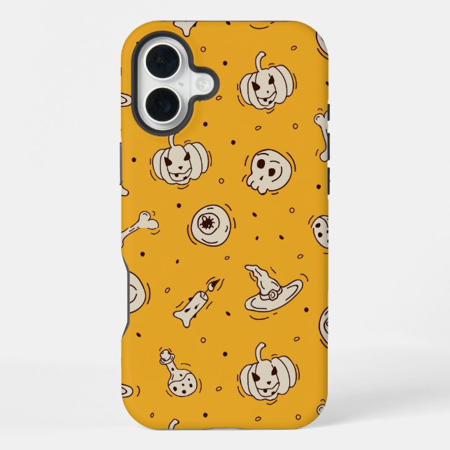 Zauber & Skelette Halloween-Fall iPhone 16 Plus Hülle (Rückseite)