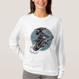 Zauber & Speed: Halloween Hexe auf einem Tech-Ride T-Shirt