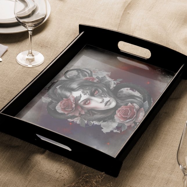 Zauberei | Dunkler Horned Dämon mit leuchtenden ro Seidenpapier (Von Creator hochgeladen)