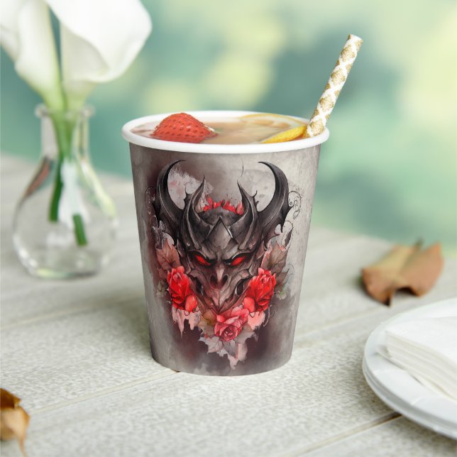 Zauberei | Rotes Mit Augen Smoky-Demon-Tier mit Ro Pappbecher (In Situ)