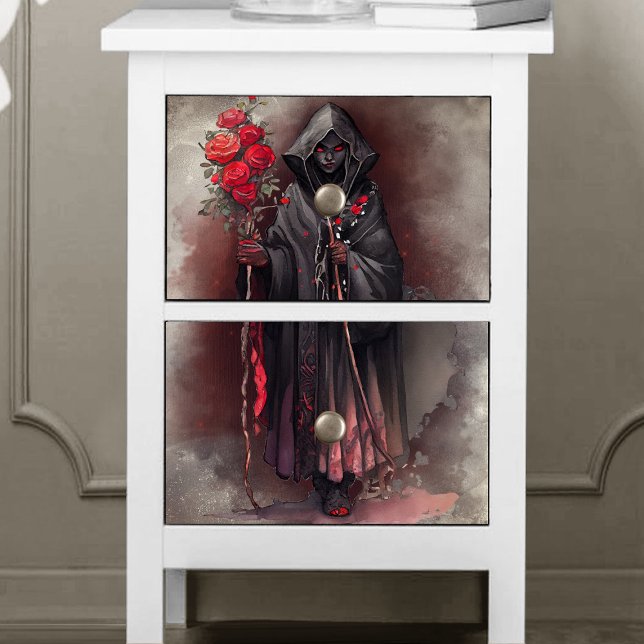 Zauberei | Shadowy Dark Hexe glühende rote Augen Seidenpapier (Von Creator hochgeladen)