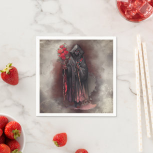 Zauberei Shadowy Dark Hexe glühende rote Augen Serviette