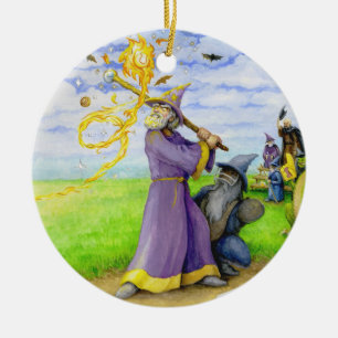 Zauberer am Schlag Keramik Ornament