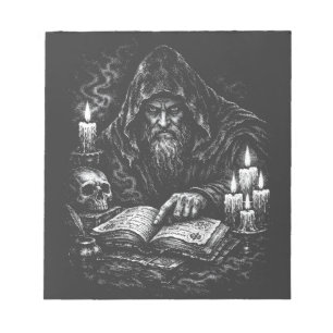 Zauberer beim Studium des Grimoire — von BurnsInHe Notizblock