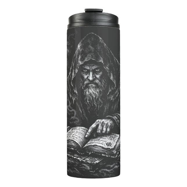 Zauberer beim Studium des Grimoire — von BurnsInHe Thermosbecher (Vorderseite)