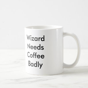 Zauberer benötigt Kaffee schlecht Kaffeetasse