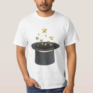Zauberer bestechen Hut mit goldenen Sternen T-Shirt