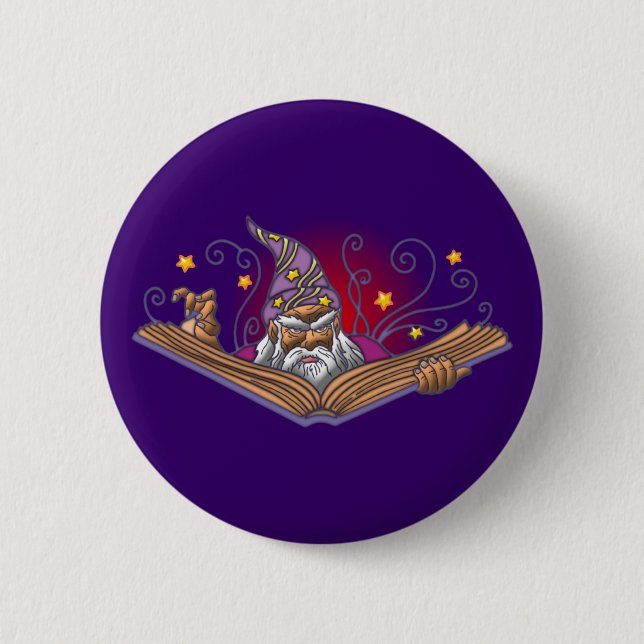 Zauberer Buch Grimoire wizard sorcerer warlock Button (Vorderseite)