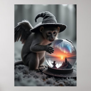 Zauberer des Oz-Wicked-Affen Poster