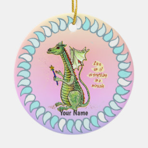 Zauberer-Drache Keramik Ornament