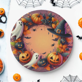 Zauberer Halloween-Feierschaftsreath Pappteller