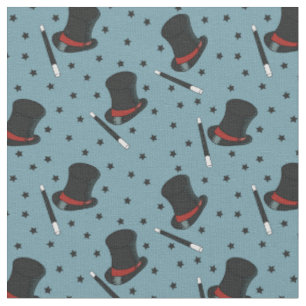 Zauberer Hats, magische Wände und Sterne Blau Stoff