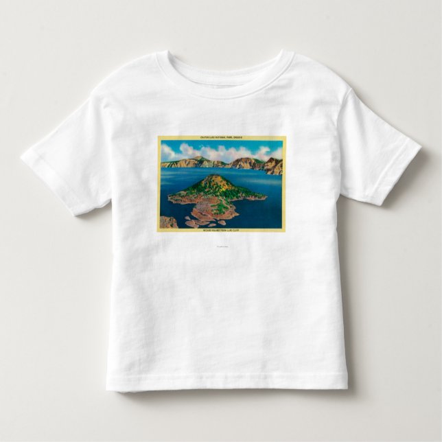 Zauberer-Insel Llao CliffCrater vom See ODER Kleinkind T-shirt (Vorderseite)