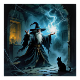 Zauberer/Katzenposter Poster