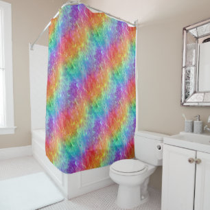 Zauberer - lebhafter Regenbogenriss ombre: Duschvorhang