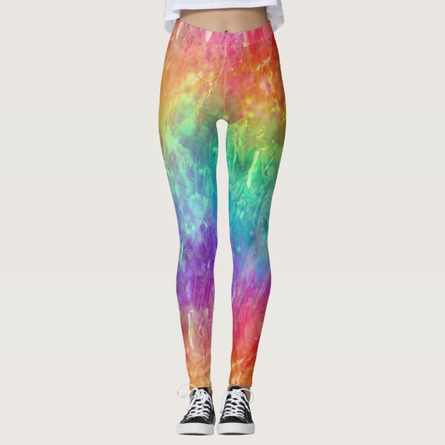 Zauberer - lebhafter Regenbogenriss ombre: Leggings (Vorderseite)