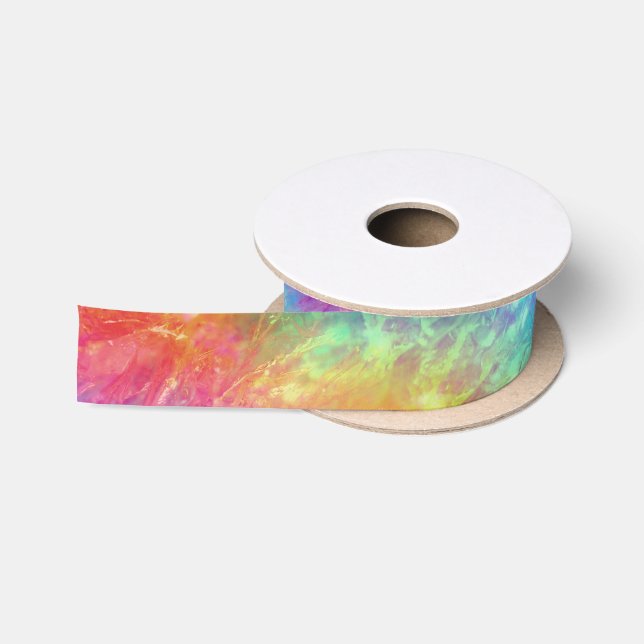 Zauberer - lebhafter Regenbogenriss ombre: Satinband (Spule)