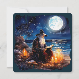 Zauberer liest ein Buch - Wicca Halloween 1