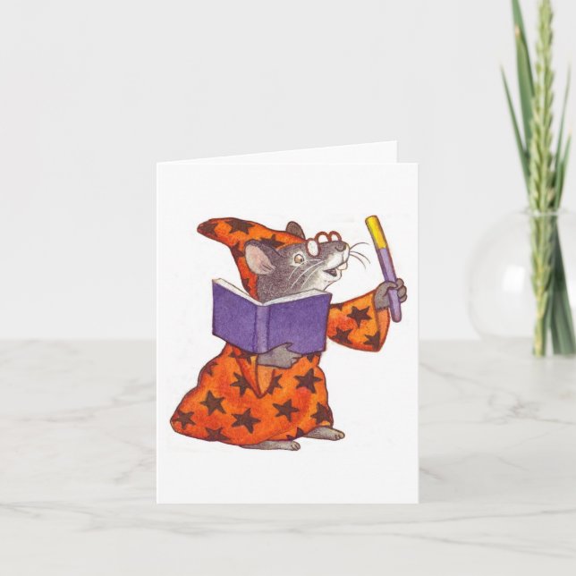 Zauberer-Maus Karte (Vorderseite)