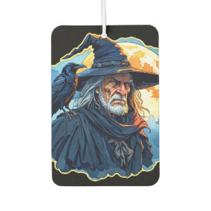 Zauberer mit einem Raven - Halloween Fan Fun 1 Autolufterfrischer