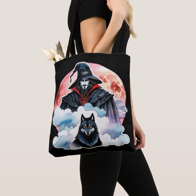 Zauberer mit einem Wolf - Halloween Fan Fun 1 Tasche (Von Nahem)