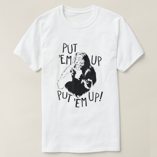 Zauberer Oz feiges Löwe setzt Em hoch T-Shirt (Design vorne)