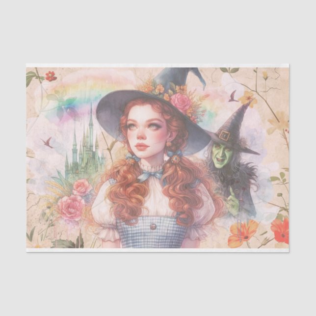 Zauberer Oz - Hexe beißen - Dorothy - Entfärbung Seidenpapier (Vorderseite)