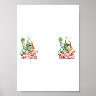 Zauberer Squatch Lustiges Bigfoot-Plakat Poster