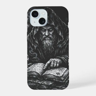Zauberer studiert das Grimoire — von BurnsInHell iPhone 15 Hülle