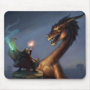 Zauberer-Verteidigung - Drache u. Zauberer Mousepad