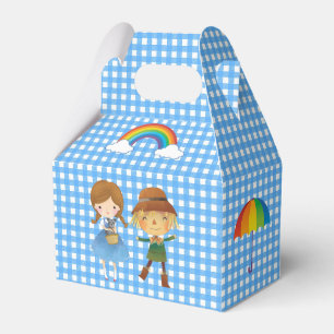 Zauberer von Oz Characters on Blue and White Gingh Geschenkschachtel