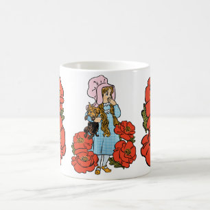 Zauberer von Oz, Dorothy, rote Mohnblumen Vintage Kaffeetasse