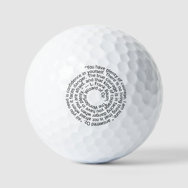Zauberer von Oz Mut Zitat Golfball (Vorderseite)