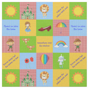 Zauberer von Oz Quilt Blocks Rot/Grün Stoff