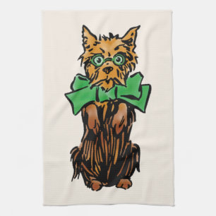 Zauberer von Oz Toto Hund mit grüner Schleife Vint Geschirrtuch