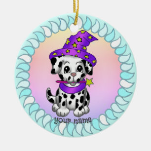 Zauberer-Welpen-Hunde-Ornament Keramik Ornament
