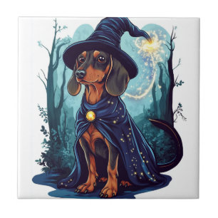 Zauberer Wiener � Magischer Dachshund Fliese