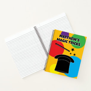 Zaubererhut und Zauberstab personalisiert Notizbuch