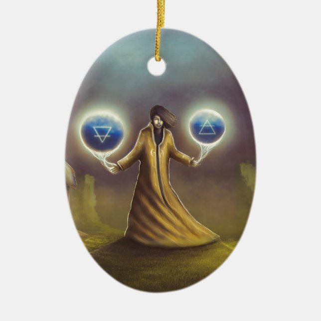 Zaubererphantasiemagie Keramikornament (Vorne)