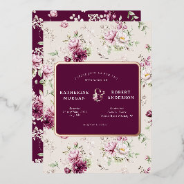 Zaubergarten Blumen Hochzeitfolie Einladung