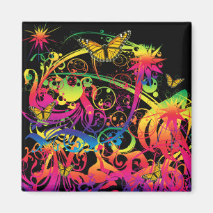 Zaubergarten mit Schmetterlingen Magnet