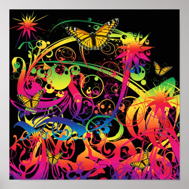 Zaubergarten mit Schmetterlingen Poster (Vorne)