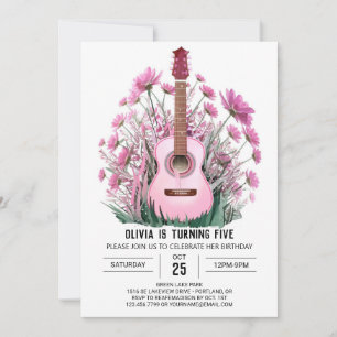 Zauberhafte Acoustic Ballad Gitarre Geburtstag Einladung