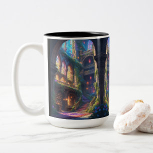 Zauberhafte Bibliotheks-Tasse Zweifarbige Tasse