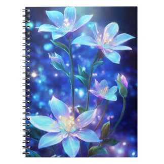 Zauberhafte blaue magische Blume Notizblock