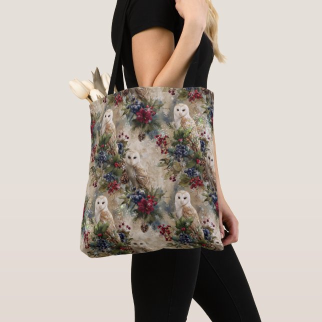 Zauberhafte Blumen-Eule Tasche (Von Nahem)